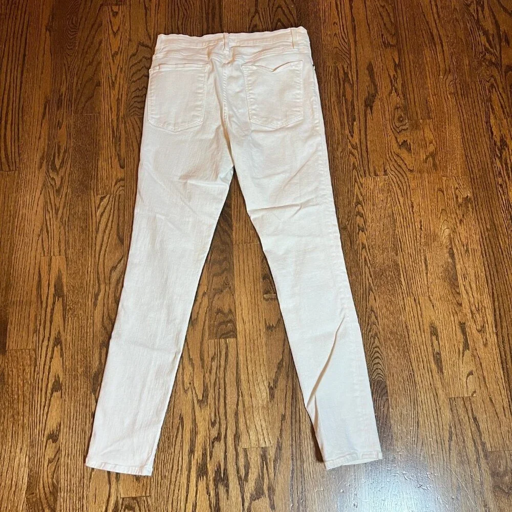 FRAME Le High Skinny White Stretch Jeans Size 31 High Rise Ankle Denim - Picture 3 of 10